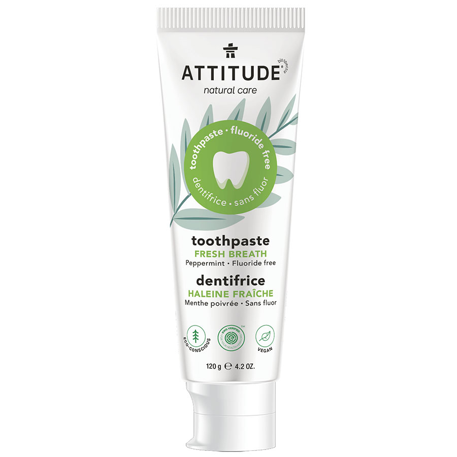 1 Attitude Toothpaste without Flouride Fresh Breath 237629 front
