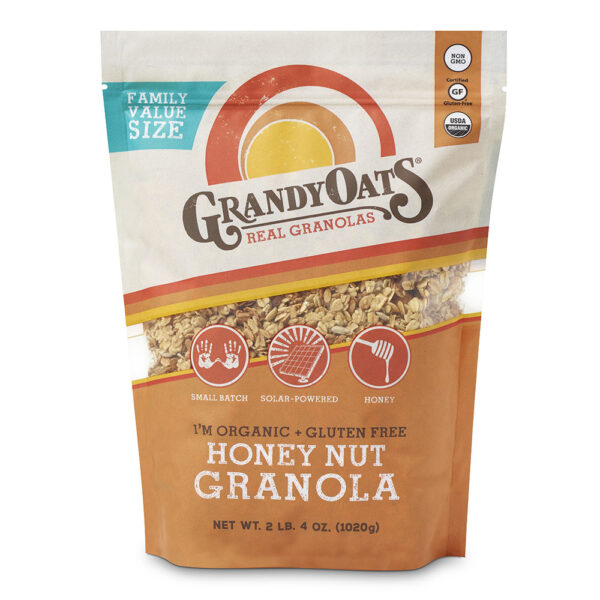 1 GrandyOats Gluten Free Honey Nut Granola 237508 Front