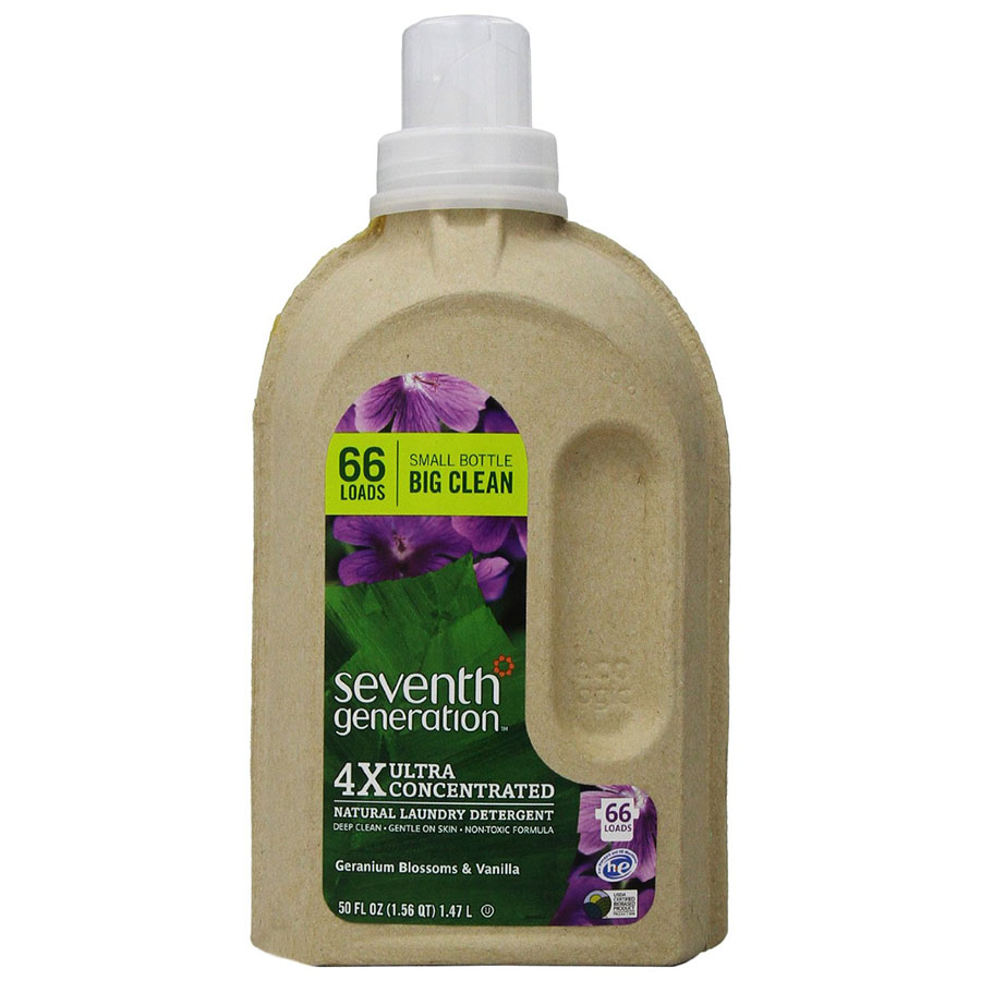 1 Seventh Generation Laundry Products Geranium Blossoms Vanilla High Efficiency Liquids 4X Concentrates 50 fl oz 224195 Front