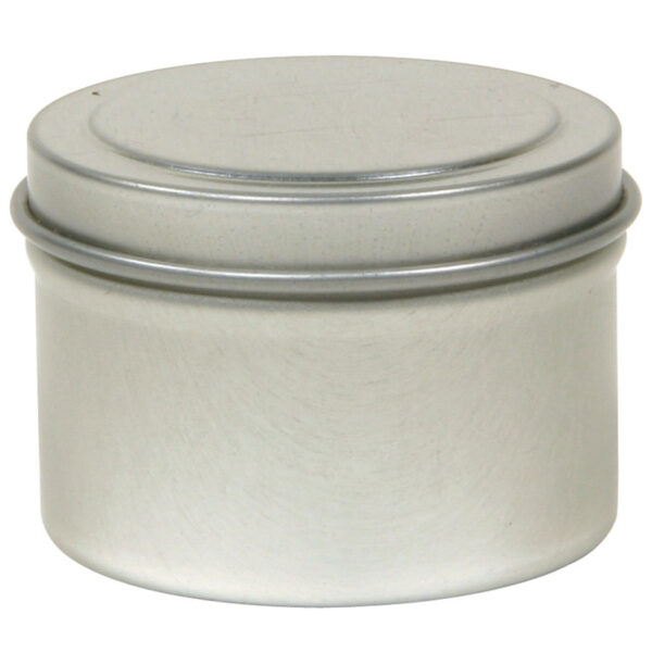 1 Accessories 1 oz Round Metal Tin with Silver Finish 8660 Front