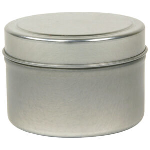 1 Accessories 4 oz Round Metal Tin with Silver Finish 8662 Front