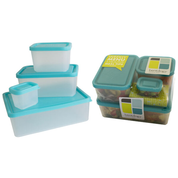 1 Bentology 4 Container Box Sets Turquoise 229388 Front