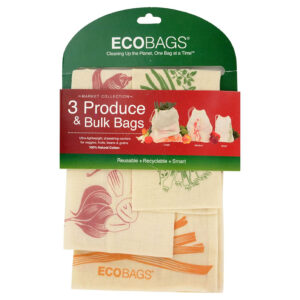 1 Eco Bags Organic Produce Bags 3 Piece Produce Bulk Bag Set 226580 Front