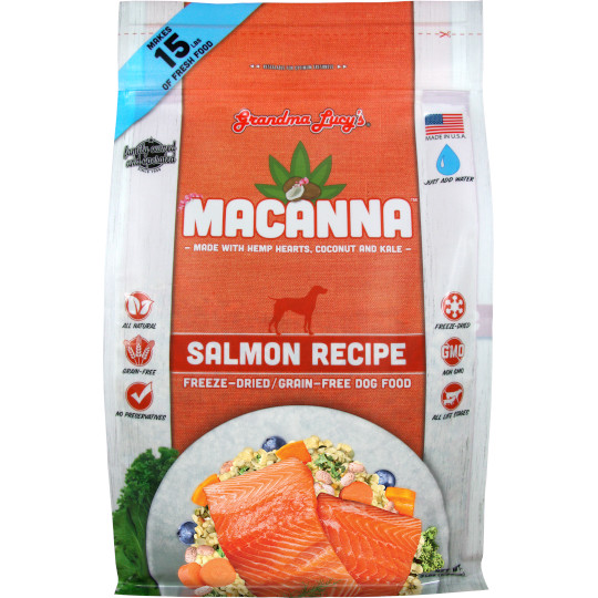 1 Grandma Lucys Freeze Dried Dog Food Macanna Salmon 3lb 235951 front
