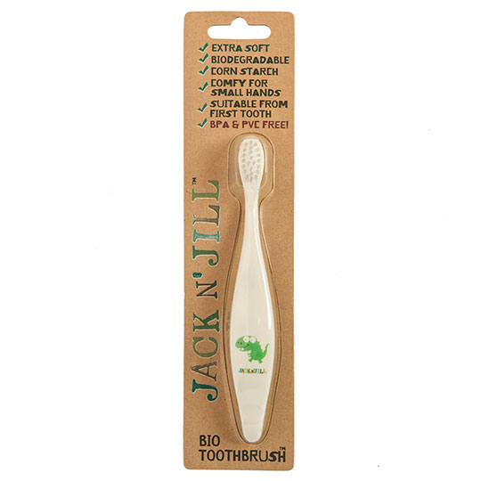 1 Jack n Jill Natural Oral Care for Babies Kids Dino Bio Toothbrush 232116 front