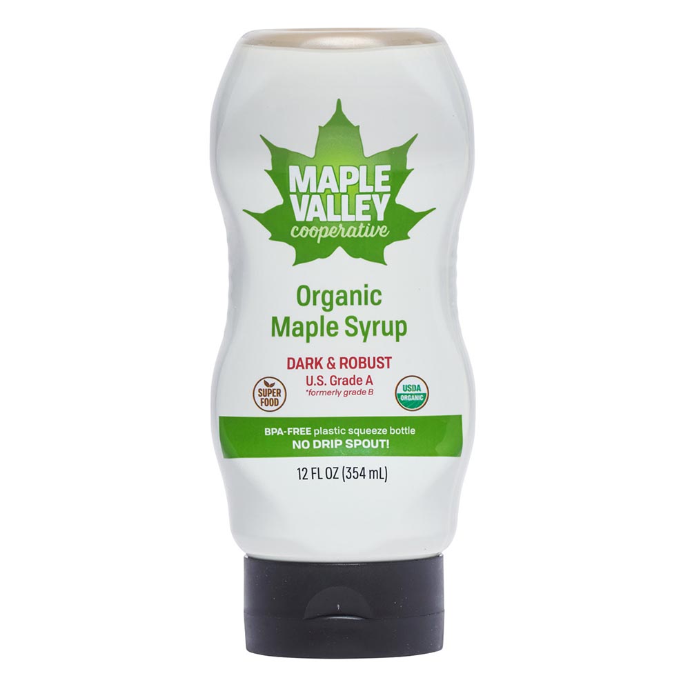 1 Maple Valley 12oz Squeeze Dark Robust Maple Syrup 235612 front