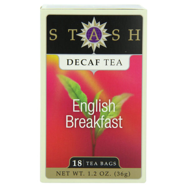 1 Stash Tea Decaffeinated Tea Blends English Breakfast 18 foil tea bags 208487 Front