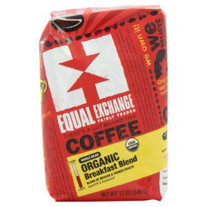 1 Equal Exchange Organic Coffee Breakfast Blend Packaged Whole Bean 12 oz 219673 Front
