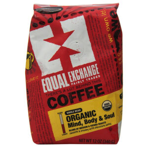 1 Equal Exchange Organic Coffee Mind Body Soul Packaged Whole Bean 12 oz 219675 Front