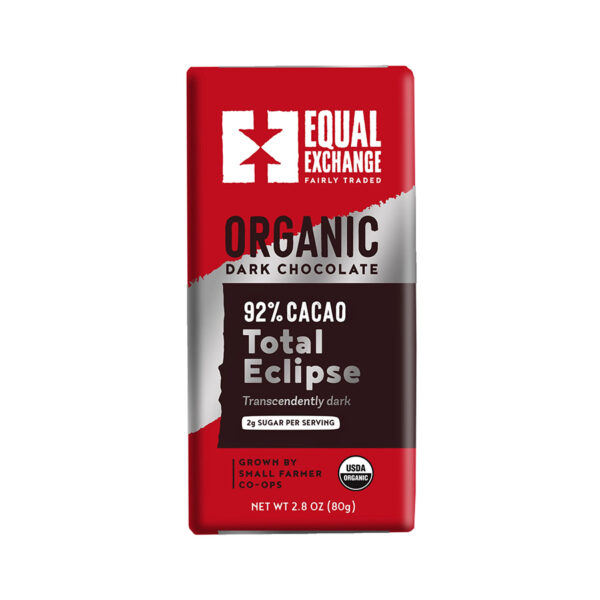 1 Equal Exchange Total Eclipse Dark Chocolate 2.8oz bar Front 235703.jpg