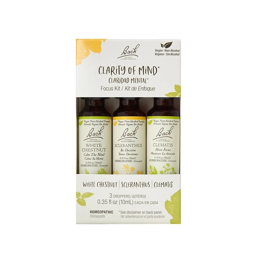 Bach Flower Remedies Clarity of Mind Focus Non-Alcohol Flower Essence Kit