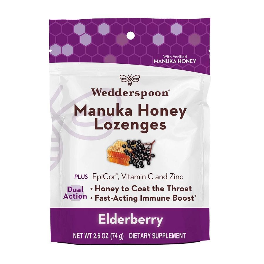Wedderspoon Elderberry Manuka Honey Lozenges 2.6 oz. bag