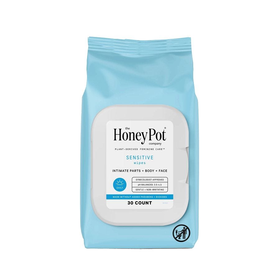 The Honey Pot Sensitive Intimate Daily Wipes 30 count