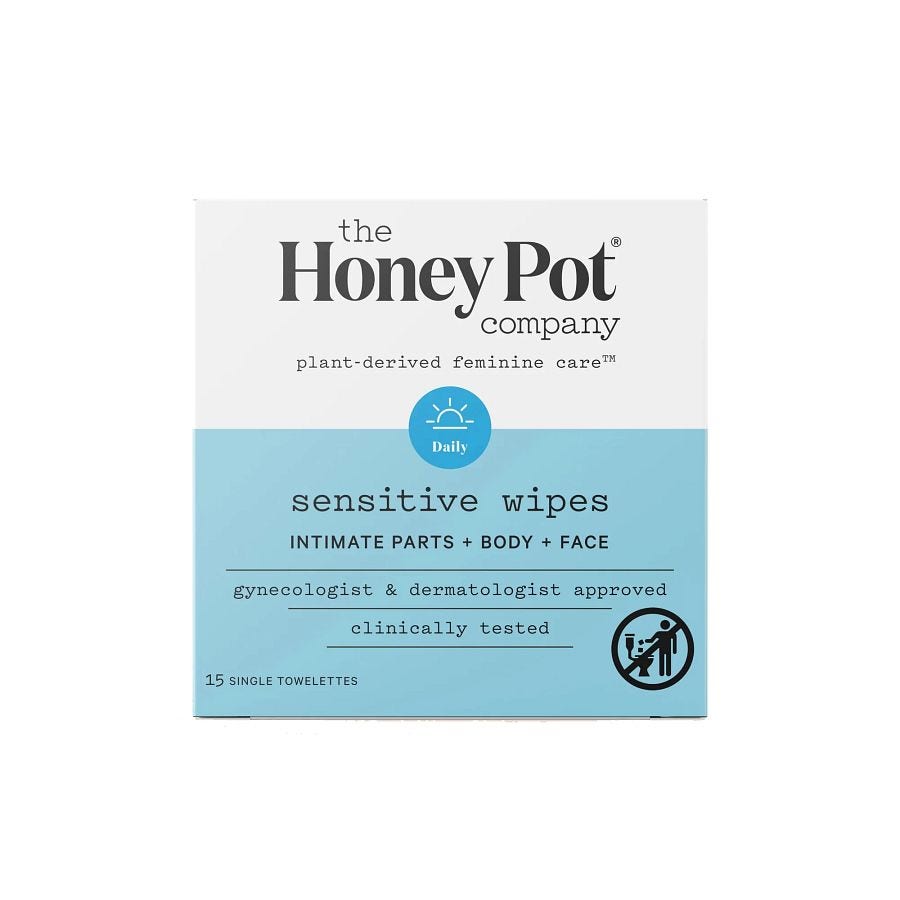 The Honey Pot Sensitive Intimate Daily Travel Wipes 15 count