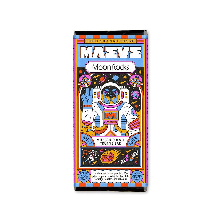 Maeve Moon Rocks Milk Chocolate Truffle Bar 2.5 oz.