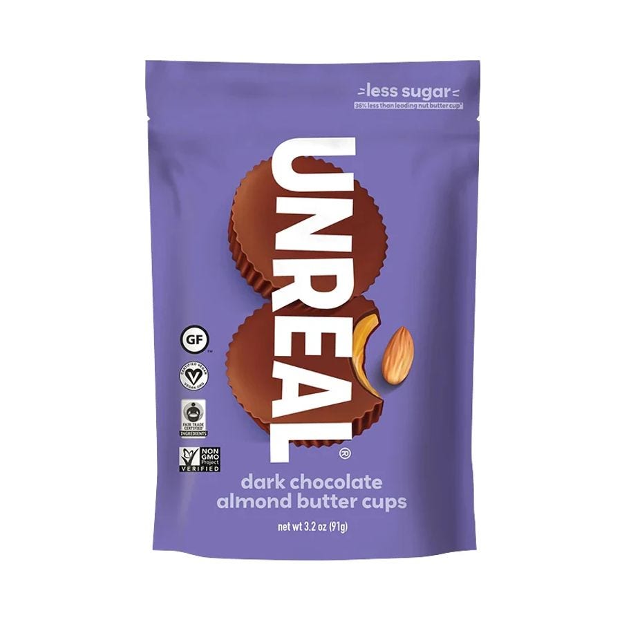 Unreal Dark Chocolate Almond Butter Cups 3.2 oz.