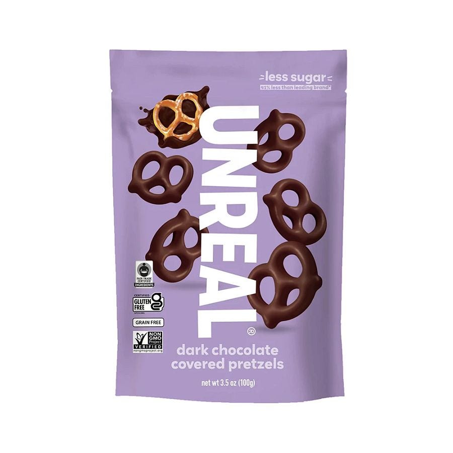 Unreal Dark Chocolate Covered Pretzels 3.5 oz.